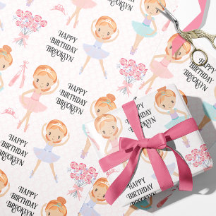 Regalo Papel de ajuste personalizado de Red Hair Ballerin