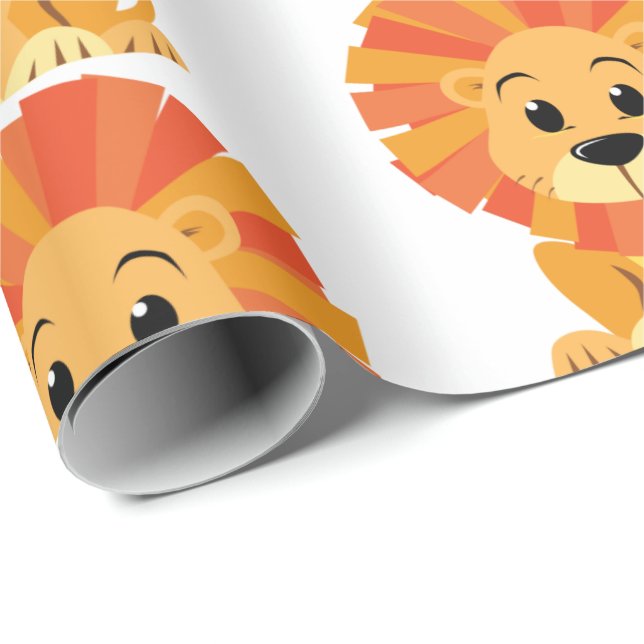 Regalo Papel de ajuste - Personalizado Lion Sat Down (Esquina del rollo)