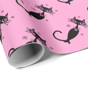 Regalo Papel de ajuste personalizado para gato negro ató