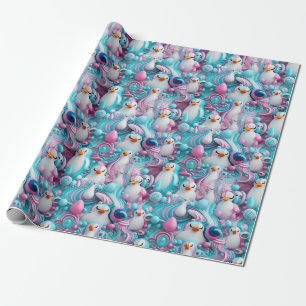Regalo Papel de ajuste - Pingüinos del Orgullo Transgéner
