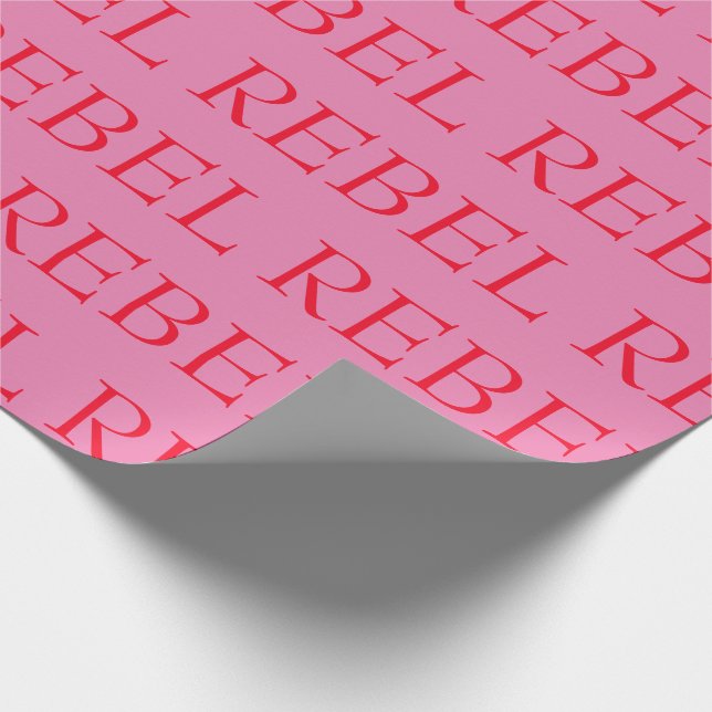 Regalo Papel de ajuste - REBEL rosa y rojo (Esquina)