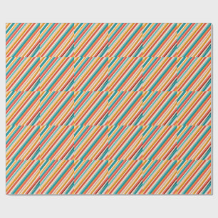 Regalo Papel de ajuste retro a rayas Geométrico colorid