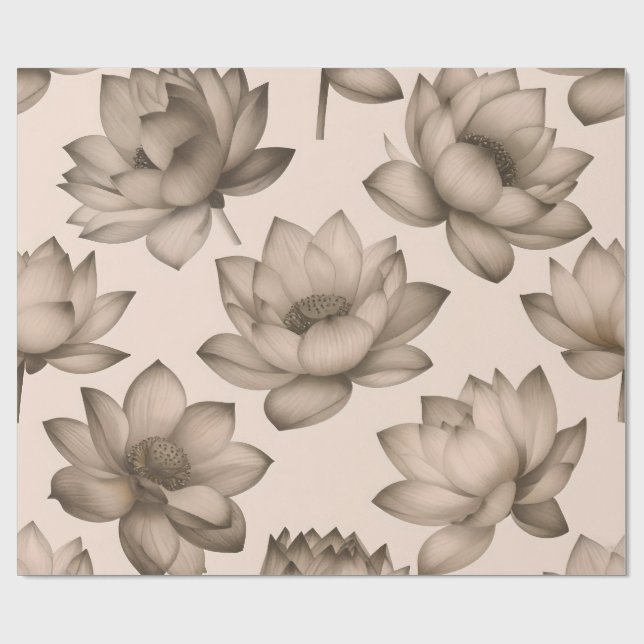 Regalo Papel de ajuste Sepia Lotus (Superficie plana)