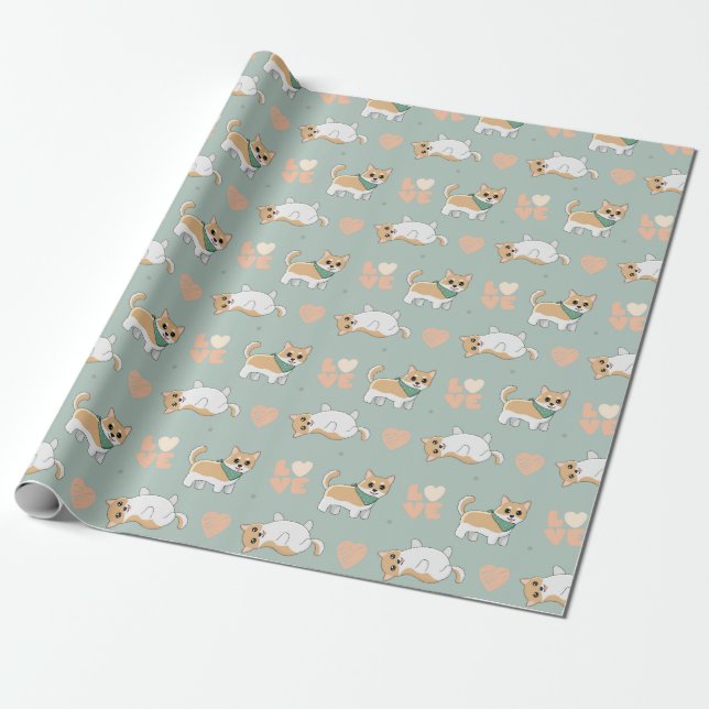 Regalo Papel de ajuste Shiba Inu (Desenrollado)