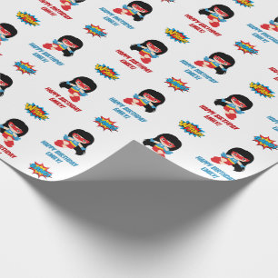 Regalo Papel de ajuste superhéroe (nombre personalizado C