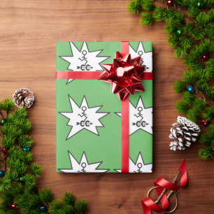 Regalo Papel de ajuste verde de corte transversal