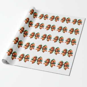 Regalo Papel de ajuste verde y naranja