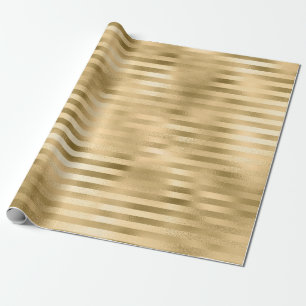 Regalo Papel de aluminio con rayas doradas