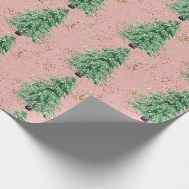 Regalo Papel de árbol de Navidad tradicional/clásico (Esquina)