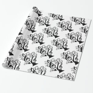 Regalo Papel de árbol del árbol del trébol de la música e