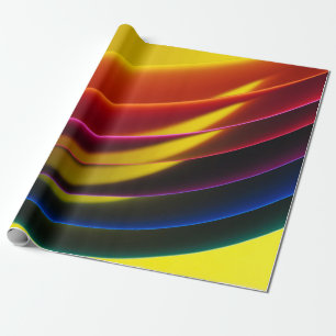 Regalo Papel de capa amarilla, roja, púrpura, azul y verd
