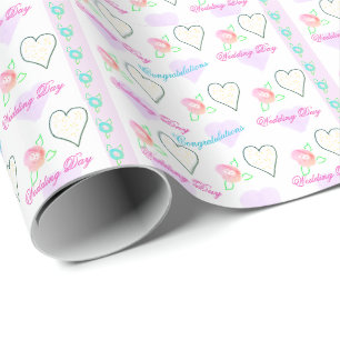 Regalo Papel de corazón del día de la boda de bonito