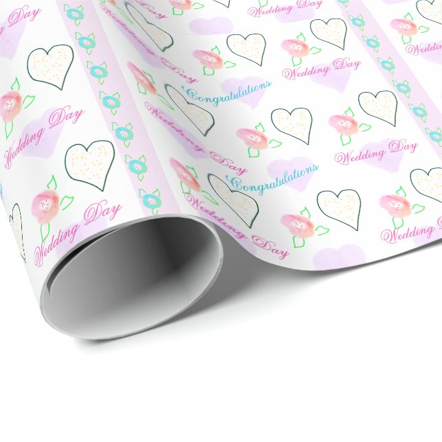 Regalo Papel de corazón del día de la boda de bonito (Esquina del rollo)