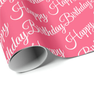 Regalo Papel de cumpleaños de coral rosa