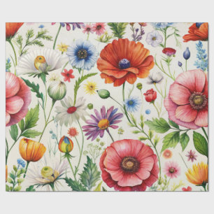 Regalo Papel de decoupage continuo de flores silvestres a