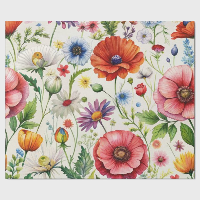Regalo Papel de decoupage continuo de flores silvestres a (Costura)