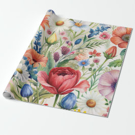Regalo Papel de decoupage continuo de flores silvestres a