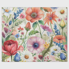 Regalo Papel de decoupage continuo de flores silvestres a