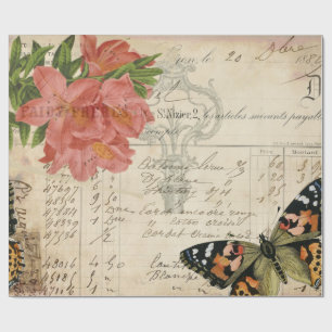 Regalo Papel de Decoupage de las Ephemeras de la mariposa