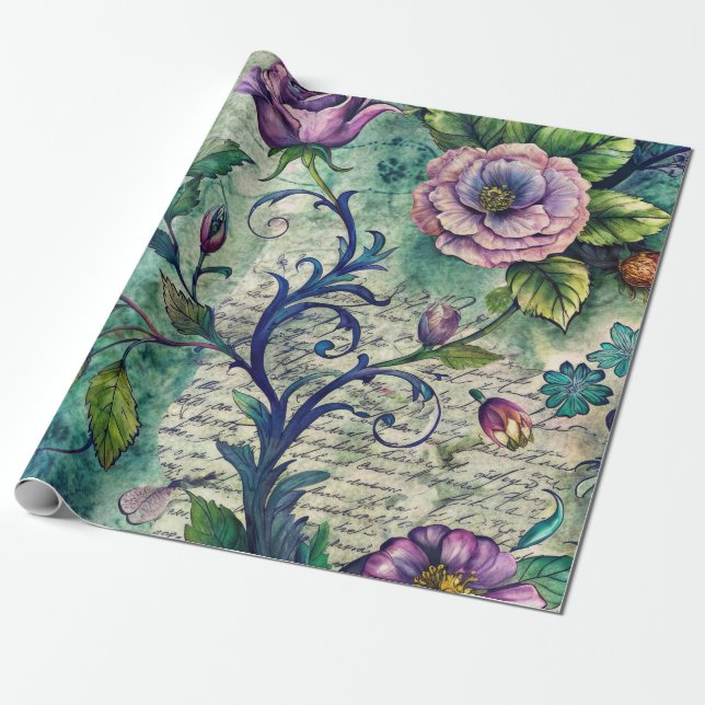 Regalo Papel de decoupage de muebles con patrón floral si (Desenrollado)