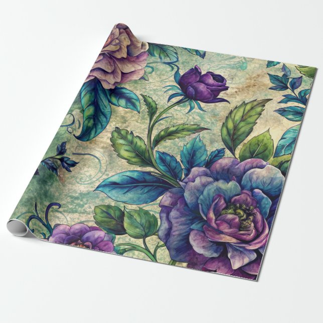 Regalo Papel de decoupage de muebles con patrón floral si (Desenrollado)
