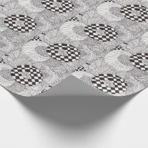 Papel de embalaje abstracto blanco y negro del