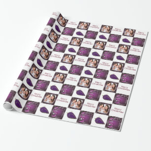 Regalo papel de embalaje adaptable de la foto del navidad