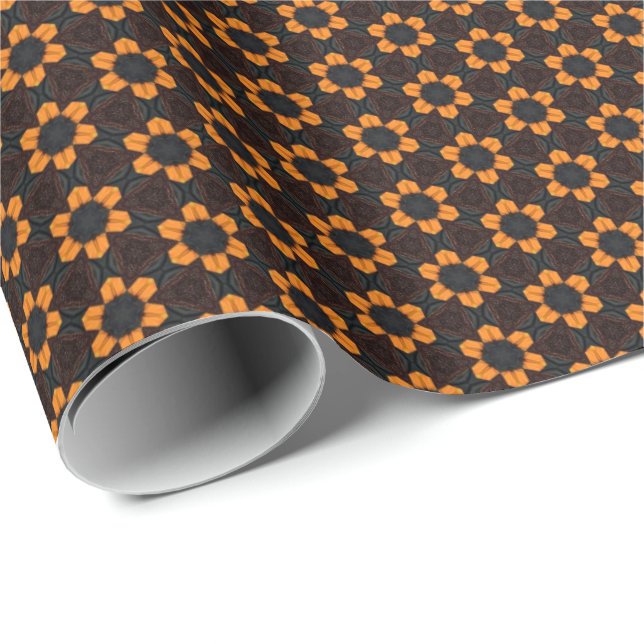 Regalo Papel de embalaje amarillo del estampado de plores (Esquina del rollo)