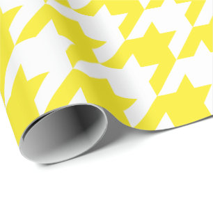 Regalo Papel de embalaje amarillo y blanco grande de