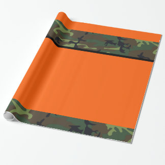 Regalo Papel de embalaje anaranjado del cazador de Camo