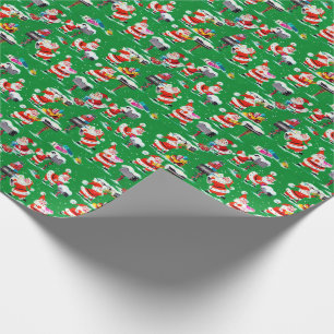 Regalo Papel de embalaje antiguo del navidad de Papá Noe