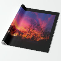Papel de embalaje ardiente de la puesta del sol