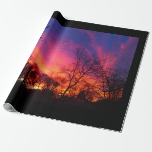 Regalo Papel de embalaje ardiente de la puesta del sol