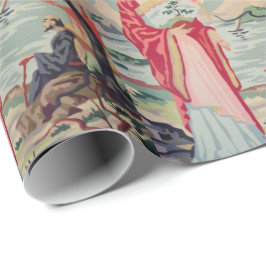 Regalo Papel de embalaje asiático de la mujer del vintage