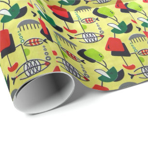 Regalo Papel de embalaje atómico moderno de los pescados