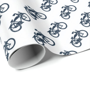 Regalo Papel de embalaje azul viejo de la bici