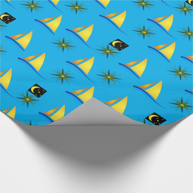 Regalo Papel de embalaje Barcos de vela (Esquina)