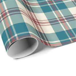 Regalo Papel de embalaje beige rojo de la tela escocesa