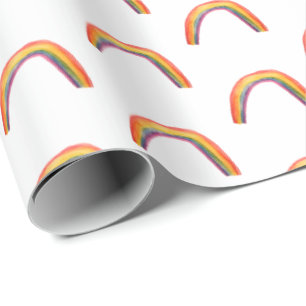 Regalo Papel de embalaje blanco de los arco iris de la