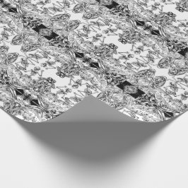 Regalo Papel de embalaje blanco macabro esquelético de