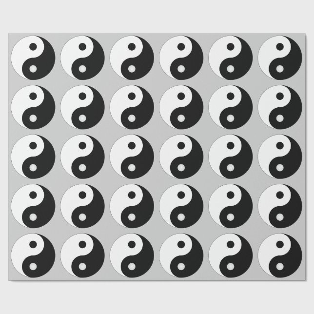 Regalo Papel de embalaje (BLANCO Y NEGRO) de YIN YANG (Superficie plana)