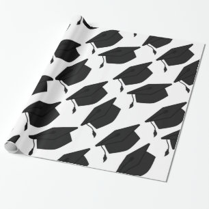 Regalo PAPEL de EMBALAJE blanco y negro del CASQUILLO de