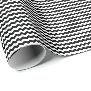 Regalo Papel de embalaje blanco y negro fino de las ondas