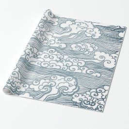 Regalo Papel de embalaje brillante, 30" x 6' NUBES