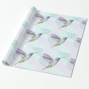 Regalo Papel de embalaje brillante del colibrí, 30" x 6'