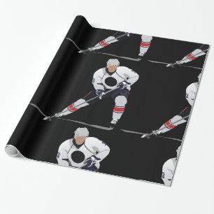 Regalo Papel de embalaje brillante del jugador del hockey