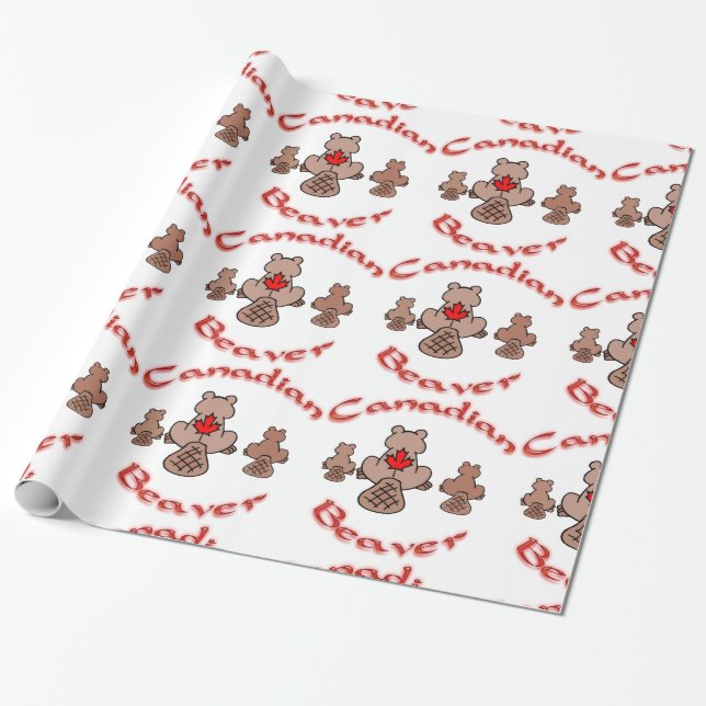 Regalo Papel de embalaje canadiense del castor (Desenrollado)
