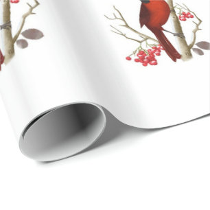 Regalo Papel de embalaje cardinal rojo