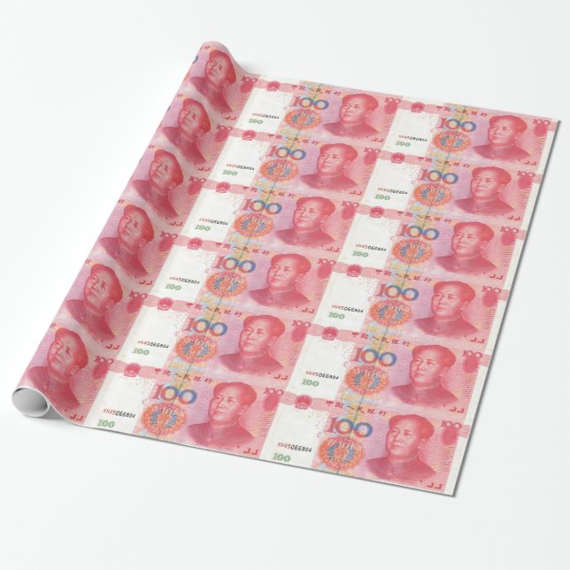 Regalo Papel de embalaje chino del dinero de 100 Yuan (Desenrollado)