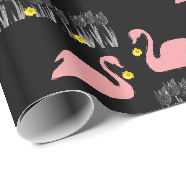 Regalo Papel de embalaje Cisnes (Esquina del rollo)